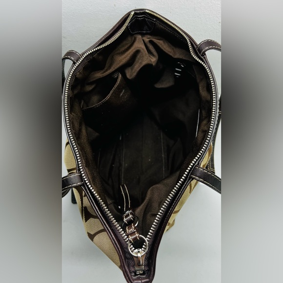 Coach 15112 Signature Stripe Beige And Brown Tote - Picture 6 of 10